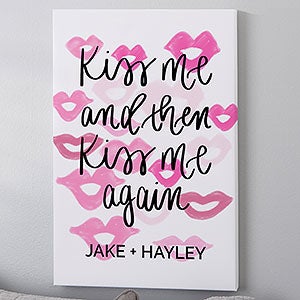 Kiss Me 12x18 Personalized Canvas Print