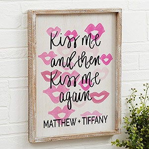 Kiss Me 14x18 Barnwood Wall Art