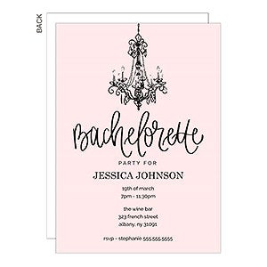 Chandelier Premium Bachelorette Party Invitation - Set of 5