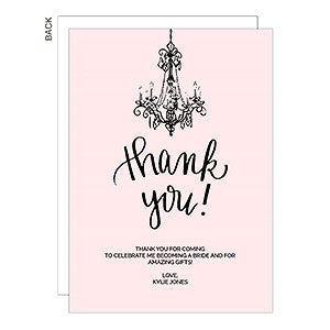 Chandelier Bachelorette Thank You Cards - Set of 5