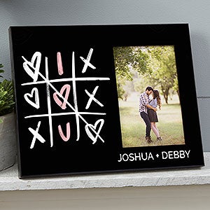 Romantic Tic-Tac-Toe Hearts Personalized Picture Frame