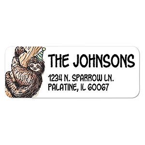 Sloth Return Address Labels - 1 set of 60