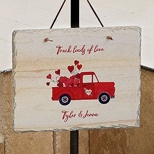 Rustic Valentine Truck Personalized Slate Sign