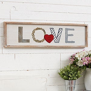 Rustic Love Personalized Barnwood Frame Wall Art