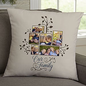 Photo Family Tree Personalized 18 Throw Pillow