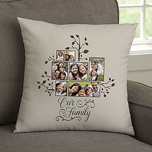 Photo Family Tree Personalized 14 Throw Pillow