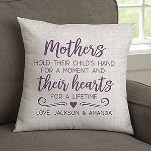 Mothers Hold Their Child's Hand Personalized 14 Throw Pillow