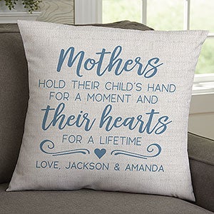 Mothers Hold Their Child's Hand Personalized 18 Throw Pillow