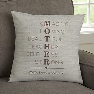 Mother Acronym Personalized 14 Throw Pillow