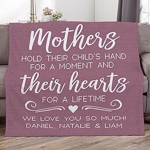 Mothers Hold Their Child's Hand Personalized 50x60 Fleece Blanket