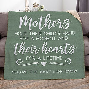 Mothers Hold Their Child's Hand Personalized 50x60 Sherpa Blanket