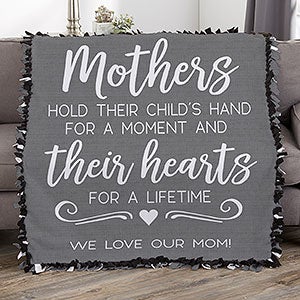 Mothers Hold Their Child's Hand Personalized 50x60 Tie Blanket