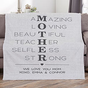 Mother Acronym Personalized 60x80 Fleece Blanket