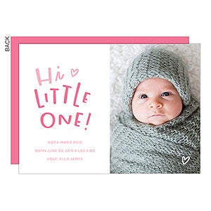 Little One Premium Baby Girl Birth Announcement - Set of 5