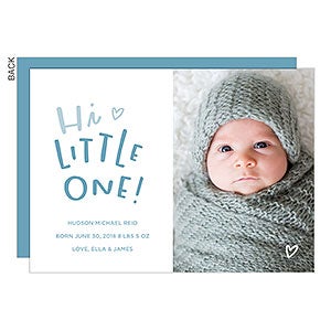 Little One Baby Boy Birth Announcement - Set of 5