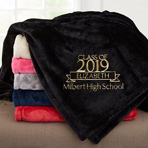 Graduation Personalized 50x60 Black Fleece Blanket