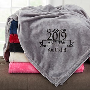 Graduation Personalized 50x60 Grey Fleece Blanket