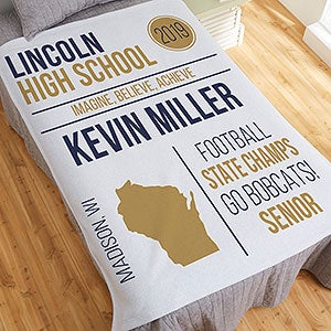 Graduation State Personalized 50x60 Sweatshirt Blanket