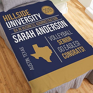 Graduation State Personalized 50x60 Fleece Blanket