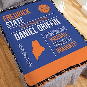 Graduation State Personalized 50x60 Tie Blanket