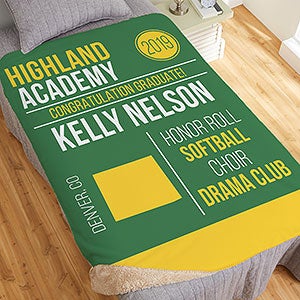 Graduation State Personalized 50x60 Sherpa Blanket