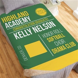 Graduation State Personalized 60x80 Sherpa Blanket