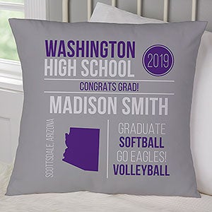 Graduation State Personalized 18 Throw Pillow