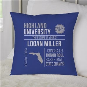 Graduation State Personalized 14-inch Throw Pillow