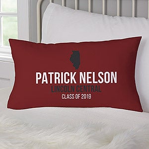 Graduation State Personalized Lumbar Throw Pillow