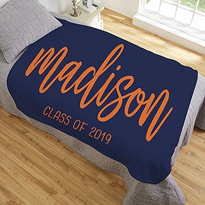 Graduation Scripty Style Personalized 50x60 Fleece Blanket