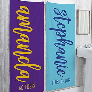 Personalized Graduation Bath Towels - Scripty Style Text