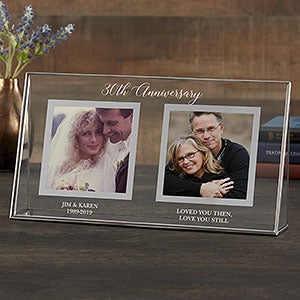 Anniversary Picture Frame - Personalized Double Photo Glass Frame