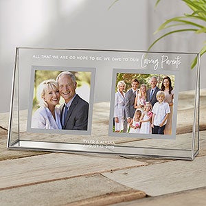 Loving Parents Personalized Wedding Double Photo Glass Frame