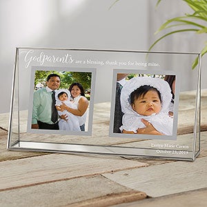 Personalized Double Photo Godparents Picture Frame