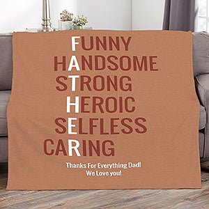 Father Acronym Personalized 60x80 Fleece Blanket