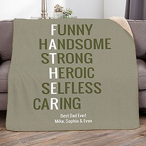 Father Acronym Personalized 50x60 Sherpa Blanket