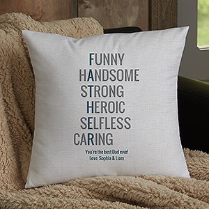 Father Acronym Personalized 14 Throw Pillow