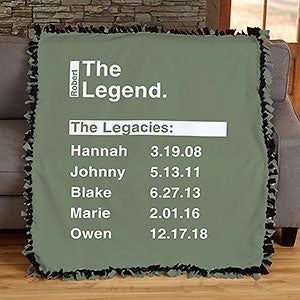 The Legend Personalized 50x60 Tie Blanket