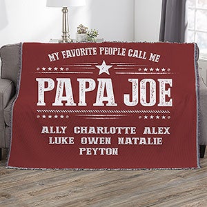 My Favorite People Call Me Personalized 56x60 Woven Throw