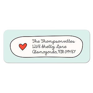 Pink Heart Return Address Labels - 1 set of 60