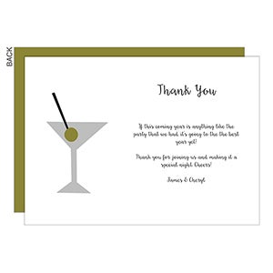 Cocktail Party Thank You Cards - Set of 5