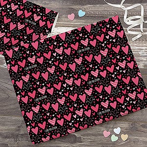 Personalized Wrapping Paper - Valentine's Day Hearts