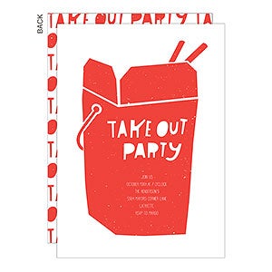 Take Out Party Invitation - Set of 5