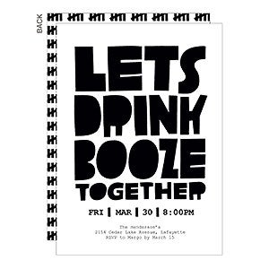 Let's Drink Booze Premium Party Invitation - Set of 5