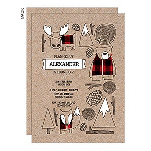 Woodland Kids Party Invitation - Set of 5