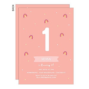 Rainbow Birthday Party Invitation - Set of 5