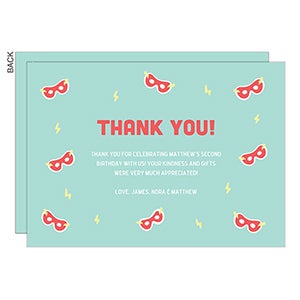 Superhero Premium Thank You Cards - Set of 5