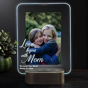 Love Begins With Mom Personalized LED Picture Frame - Vertical