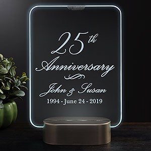 Personalized Light Up LED Glass Anniversary Keepsake