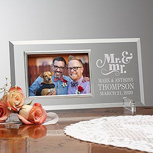 Mr & Mr Personalized Wedding Glass Picture Frame